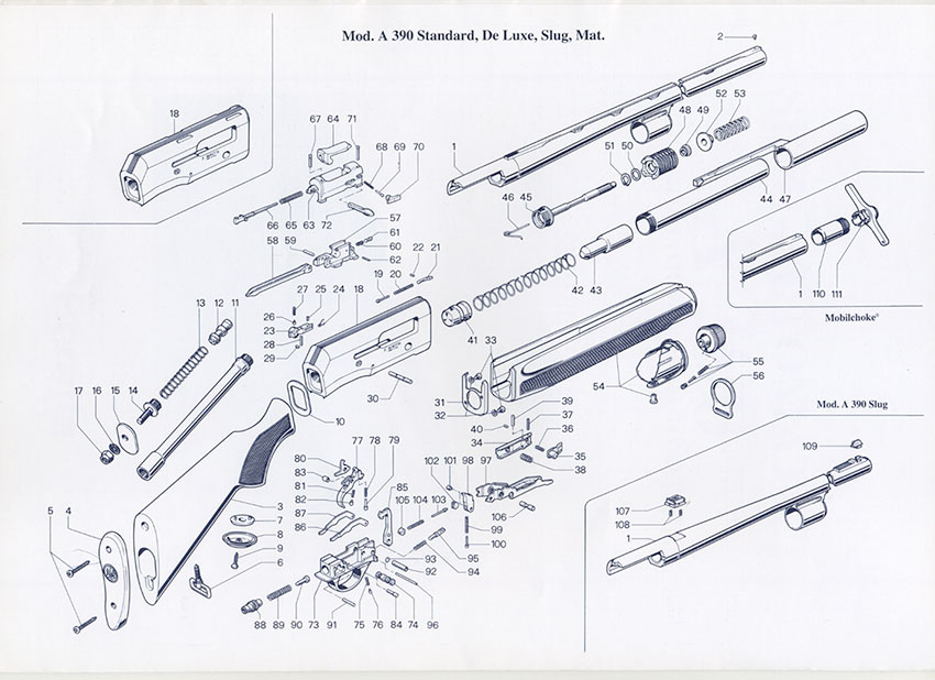 P. Beretta Semi-Automatics : A390 STD - De Luxe - Slug - Trap 
